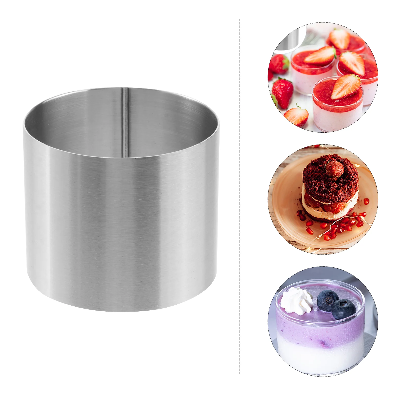 

4 Pcs Round Dessert Mousse Hot Water Pastry Mold Baking Hoop Rings Cake Pan Stainless Steel Mould Fudge Circle