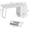 Computer Desk with Wood Drawers, Home Office Desk with Storage Office Desk Study Writing Desk Work Station for Office Bedroom 3