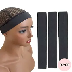 3Pcs Elastic Band for Wigs Edges Lace Melting Band Adjustable Wig Edge Elastic Band 3cm Width Edge Laying Band for Lace Front