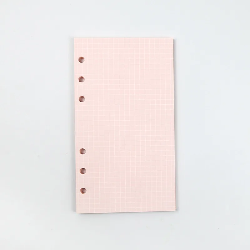 Kawaii A5 A6 Loose Leaf Notebook Refill - 40 Sheets of Spiral Binder Index Paper with Line, Grid, and Blank Pages