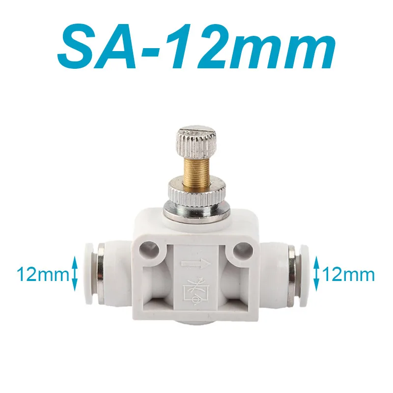 Pneumatic Throttle Valve Air Connector Fitting, Push-In Hose Plastic