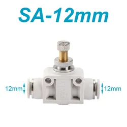 Pneumatic Throttle Valve Air Connector Fitting, Push-In Hose Plastic (SA-12mm)