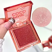 PINKCOCO fine shimmer soft mist tipsy blush single color natural fine shimmer eye shadow blush one plate for multiple uses 1