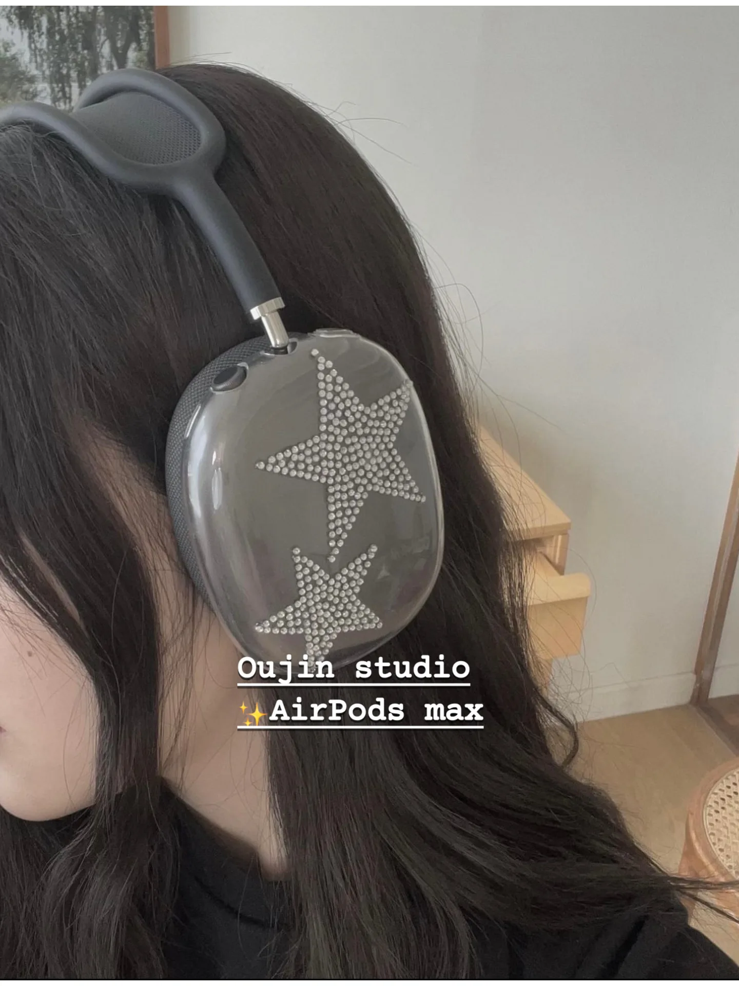 Oujin Studio-único Nicho Fone de Ouvido Case Protetor Soft Case Caseiro Ins Cool Estilo Y2k Adequado para Airpods Max - Image 3
