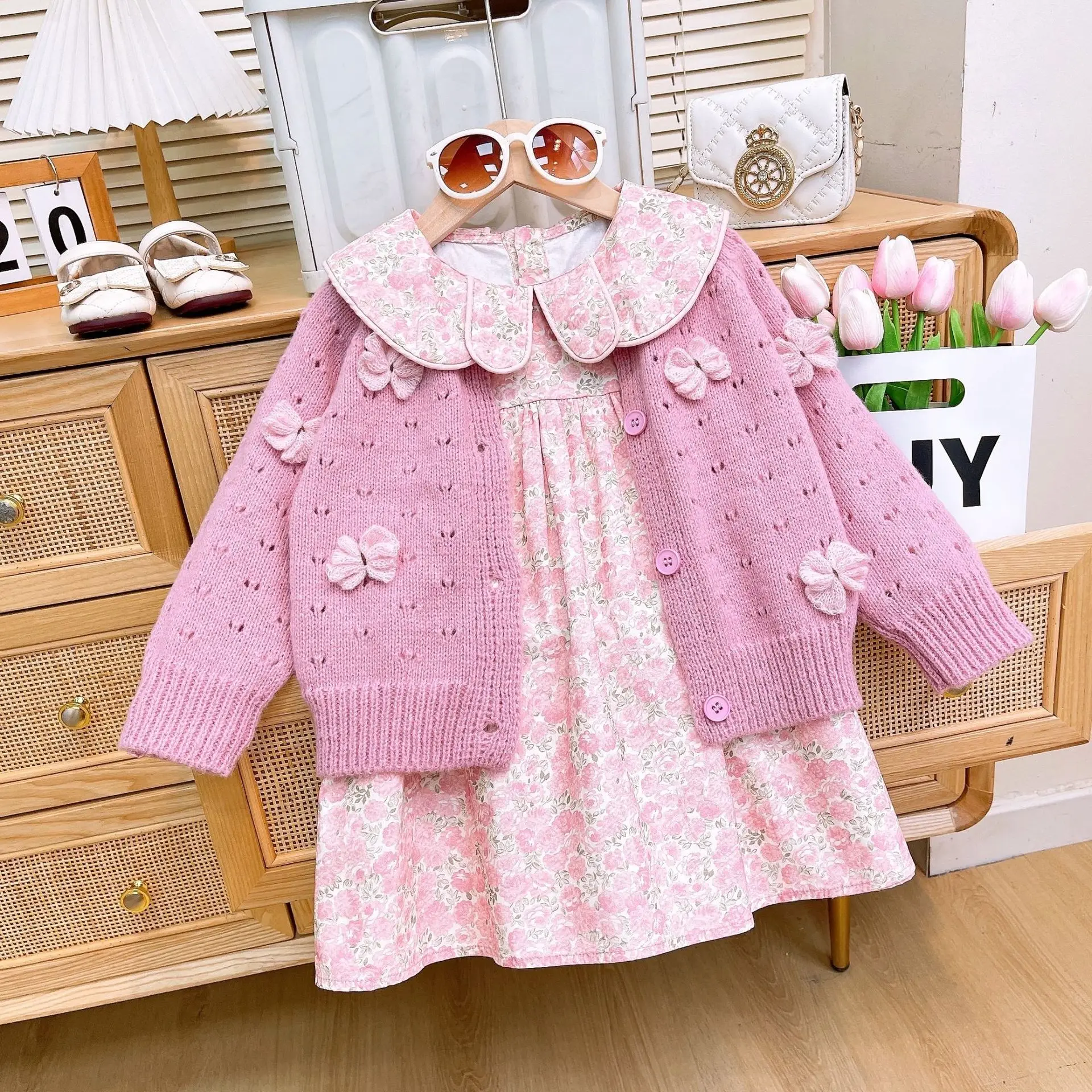 Floral Sweater Dress Set 1