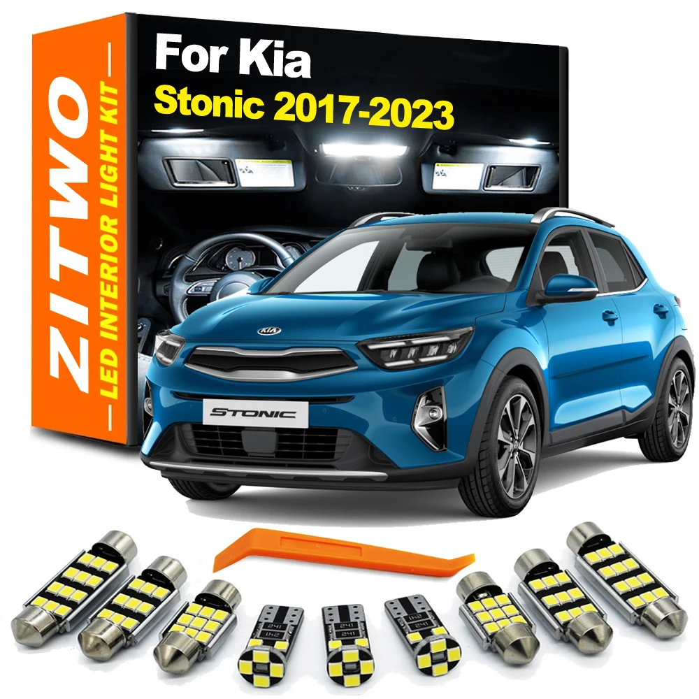 

ZITWO 11Pcs Car LED Interior Bulb Kit For Kia Stonic 2017 2018 2019 2020 2021 2022 2023 Reading Dome Sunvisor Trunk Plate Light