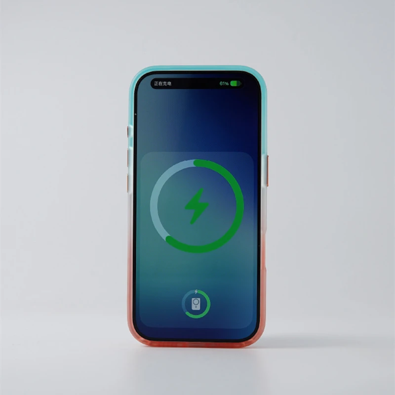 Magnetic Gradient Clear Hard Case with Wireless Charging