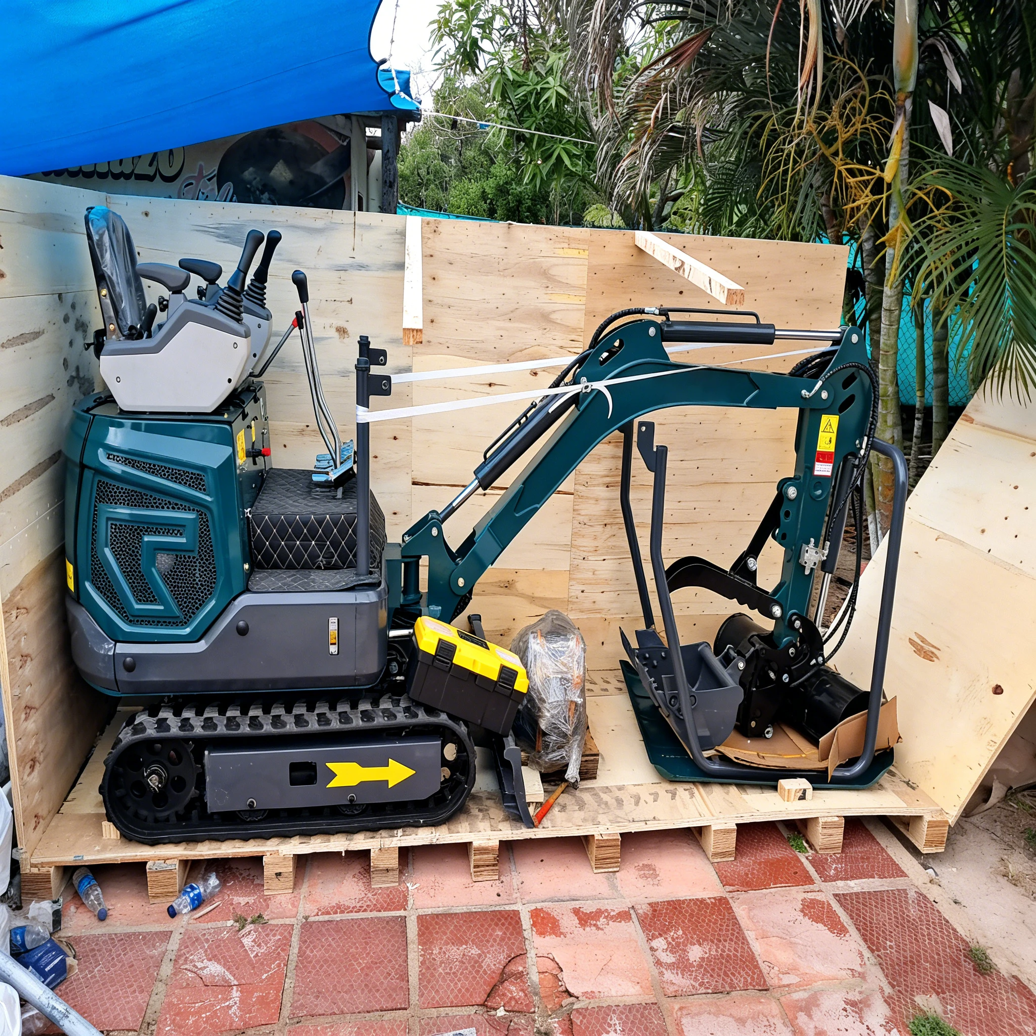 Günstiger Neuer Euro 5 CE EPA Mini-Bagger 1,2 Tonnen Gartenbau Kleiner Bagger Gummikettenbagger Diesel-Bagger Teile Nach Maß