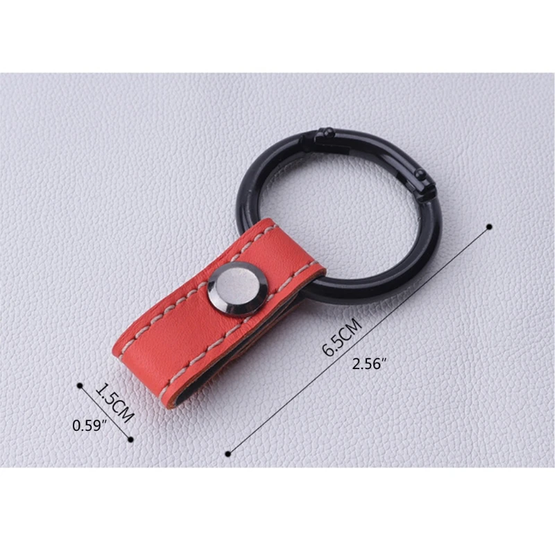 LeatherLanyard 홀더가있는 키용 키 체인 링 금속 Keyfob 자동차 스타일링 Decora 
