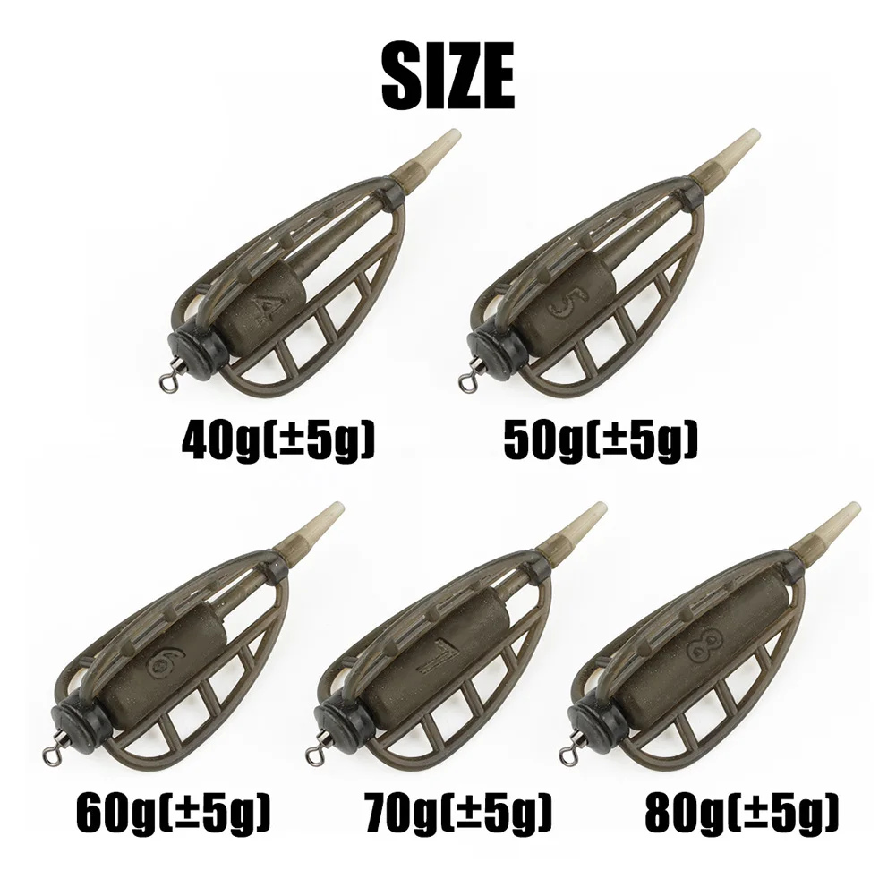 1pc 40/50/60/70/80g Fishing Pole Pot Bait Cage