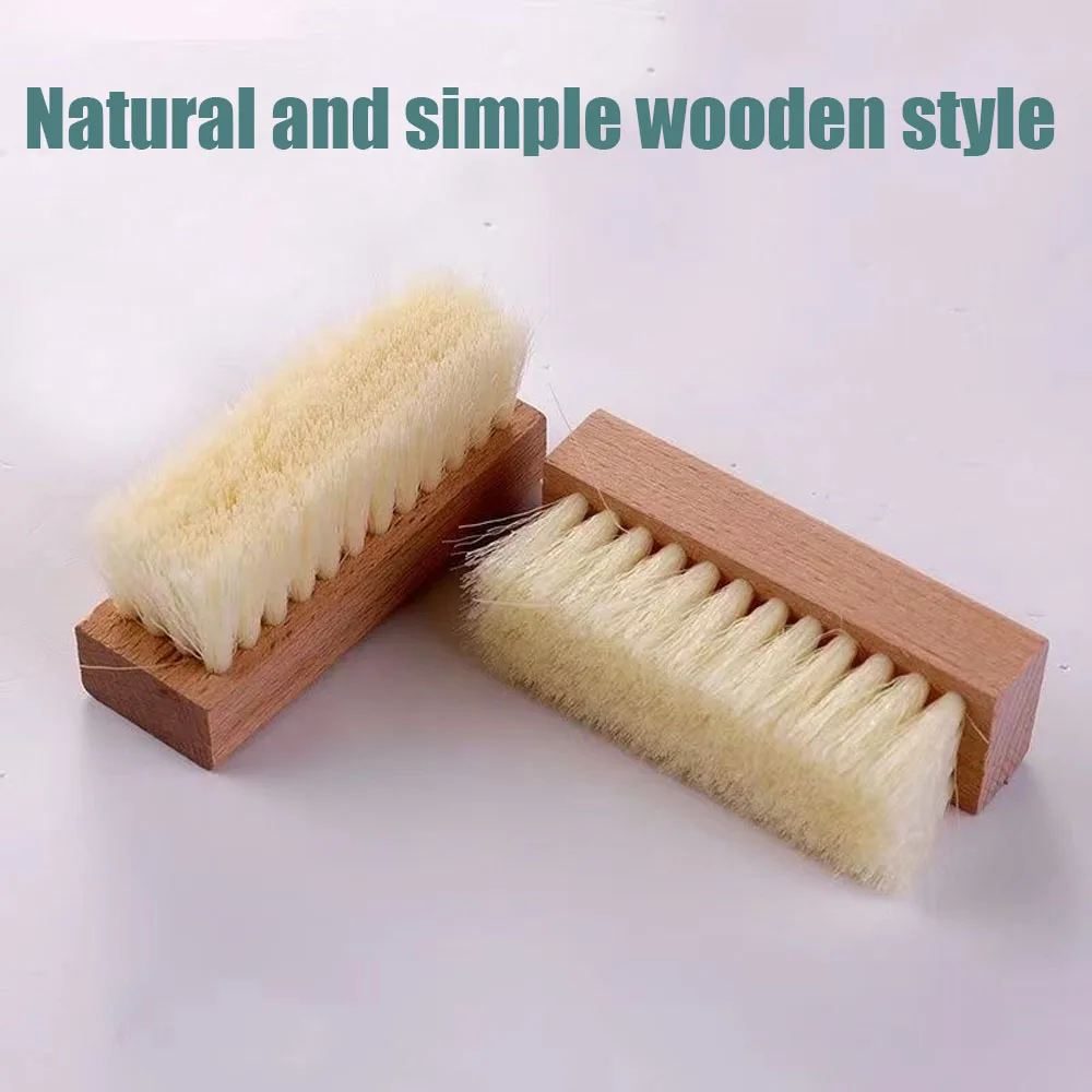 Solid wood soft bristle brush, horsehair shoe brush, shoe cleaning nylon wire pig hair plastic wire brush