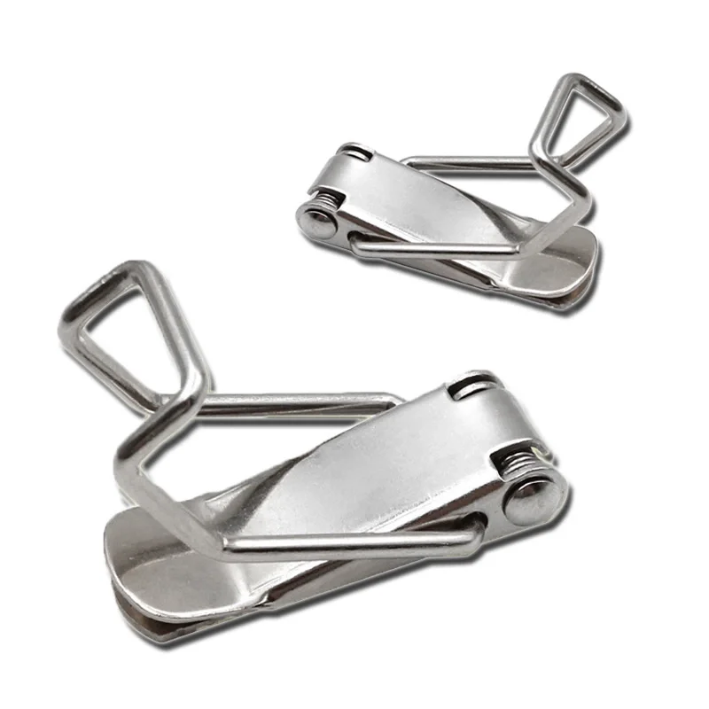 Spring Toggle Latch Car Cabinet Boxes Spring Loaded Latch Catch Stainless Steel Hasp Toolbox Buckle 115A-B