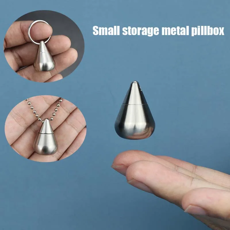 Tiny Portable Medicine Box Mini Pill Holder Stainless Steel Pill