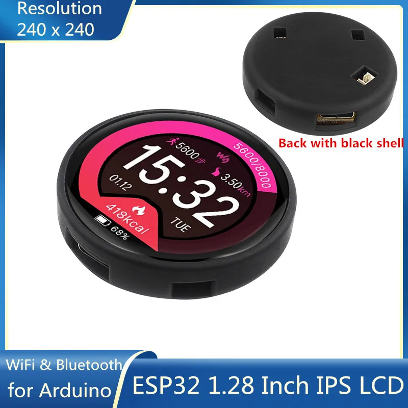 Smart Display Module para Arduino Ips Lcd Tft Touch Wifi Bluetooth Placa de Desenvolvimento 1.28 240×240 Ips Esp32