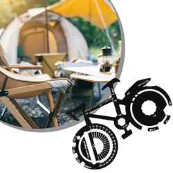 20-In-1 Camping Multitool Card Survival Gadgets Keychain Pocket Tool Bottle Opener Screwdriver Bike Spoke Key Outdoor Tools