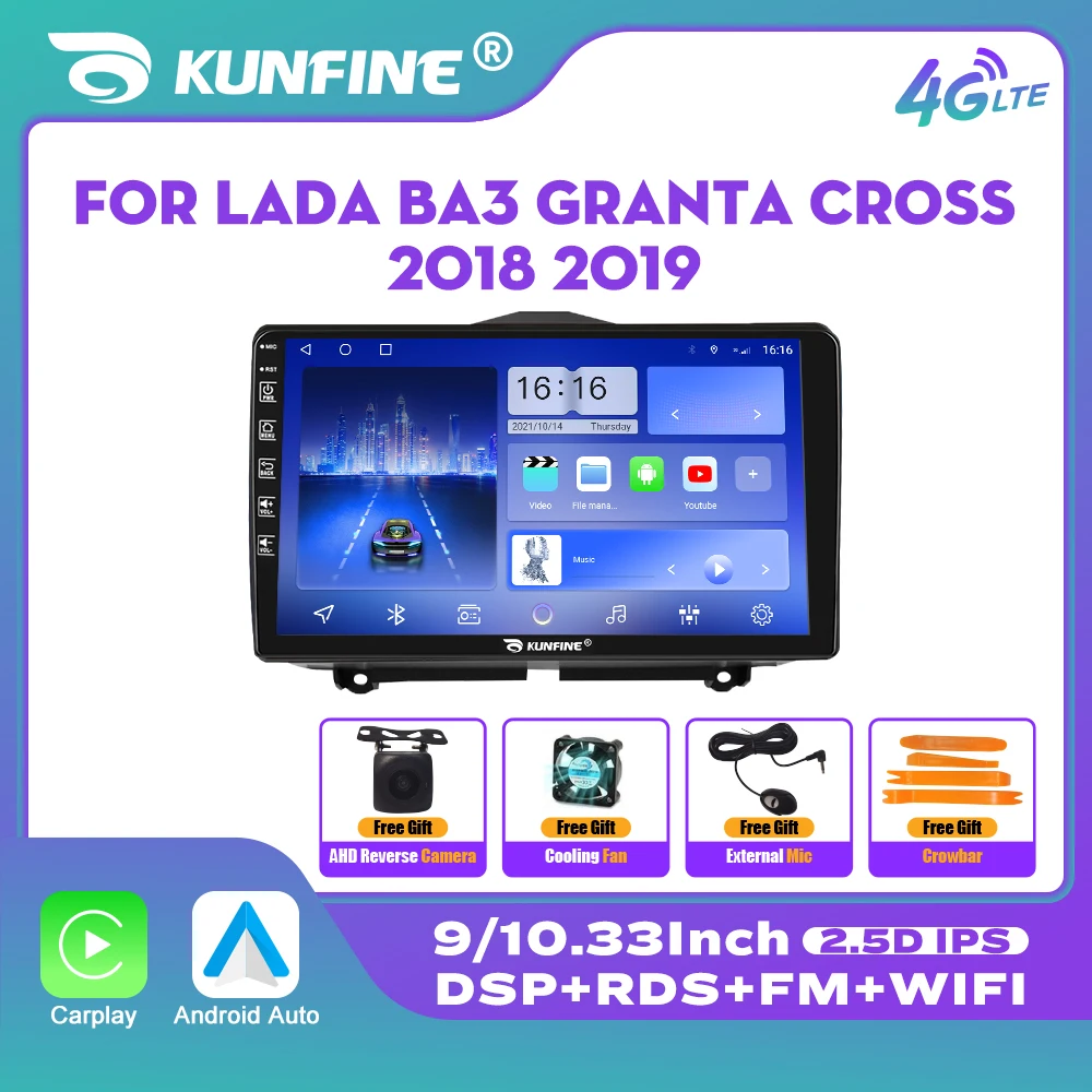 

10.33 Inch Car Radio For LADA Granta 2018 19 LHD 2Din Android Octa Core Car Stereo DVD GPS Navigation Player QLED Screen Carplay