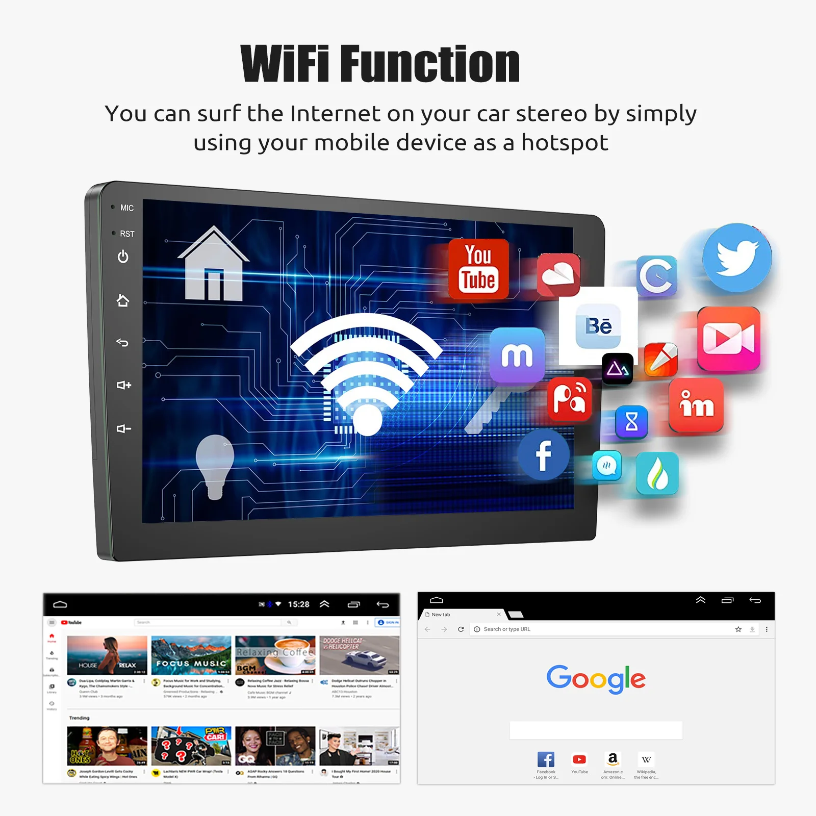 ESSGOO-Radio con GPS para coche, reproductor Multimedia con Android, 2 Din, Carplay, 7, 9, 10 pulgadas, vídeo, estéreo, estilo Tesla, Nissan, Hyundai 5