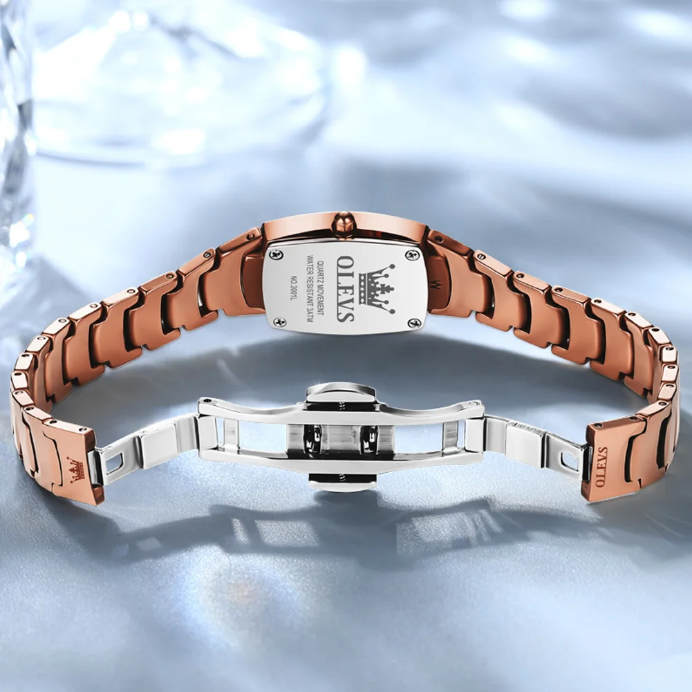 OLEVS Diamond Surface Tungsten Steel Strap Fashion Waterproof Women Watches Top Brand Luxury Quartz Watch Women reloj para mujer