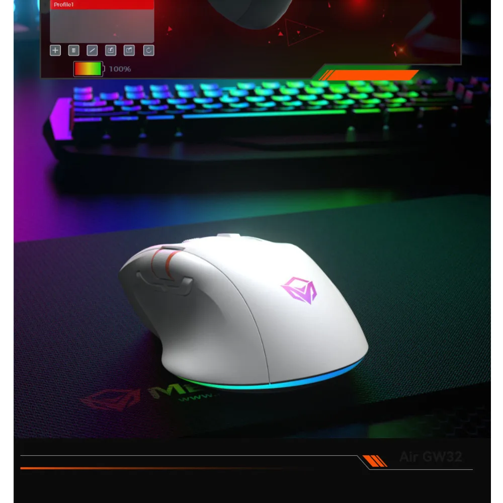 MEETION Mishen GW32 Bluetooth the third mock examination charging mechanical game office wireless mouse notebook_voghion.com