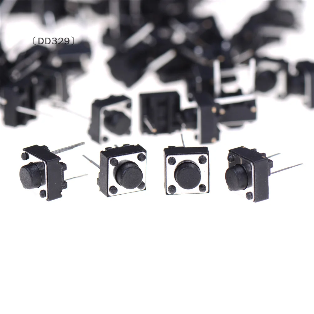 〔DD329〕100 Pcs 2 Pins Tactile Push Button Switch Tact Switch 6X6X5mm Momentary