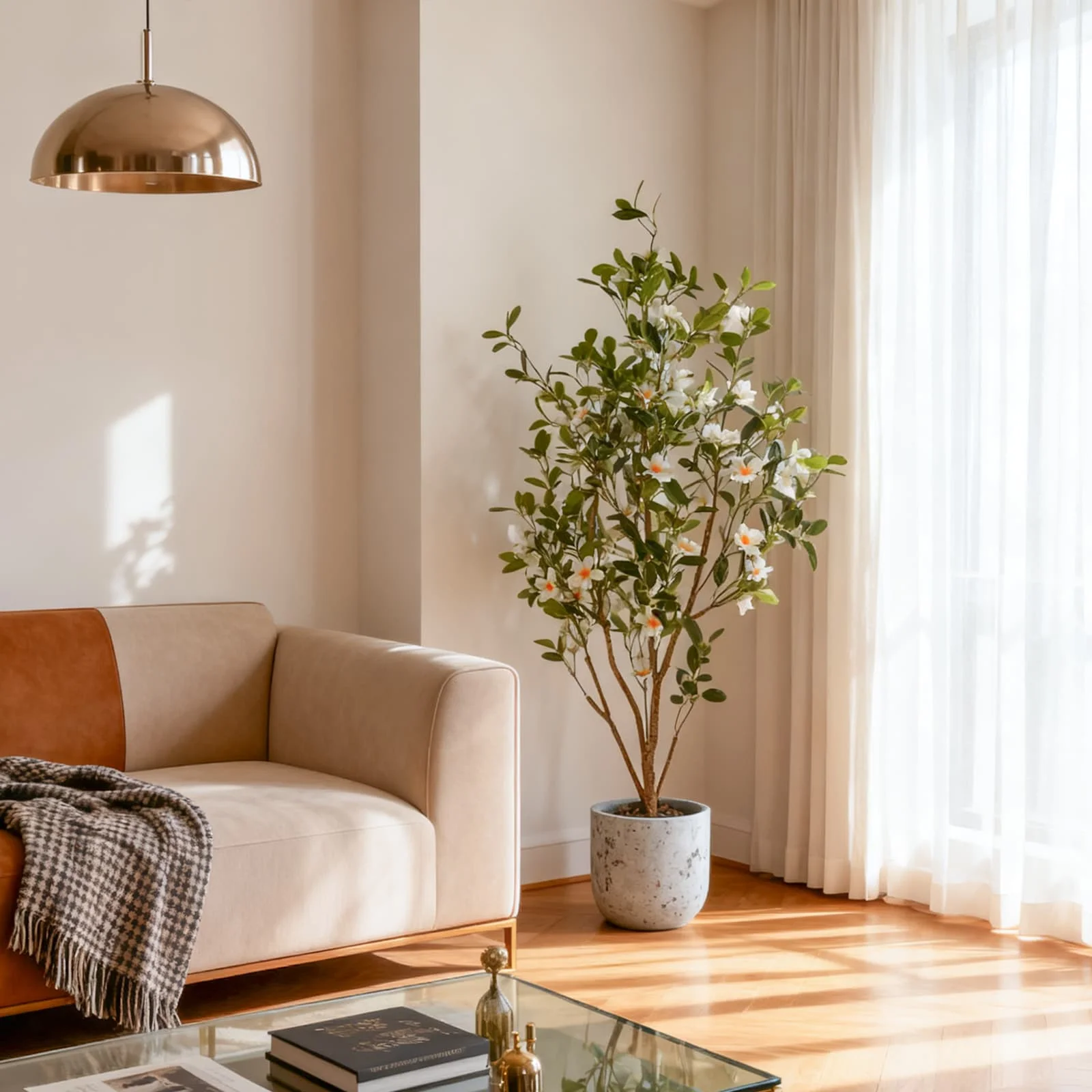 2 Stück künstlicher Myrtelbaum mit Badehose und Blättern, UV-beständig, 120 cm, künstliche Pflanze im Topf für Innen- und Außendekoration – Detail 8