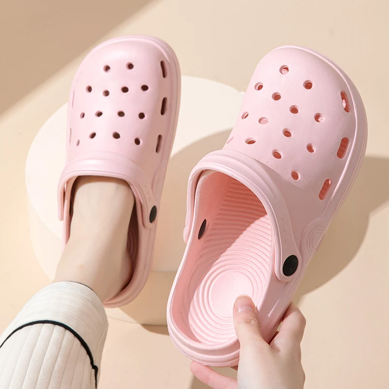 Women Clogs Summer Female Sandals Thick Bottom Home Slides Soft EVA Dry Wedges Platform Garden Shoes Beach Sandals Home Slippers 2