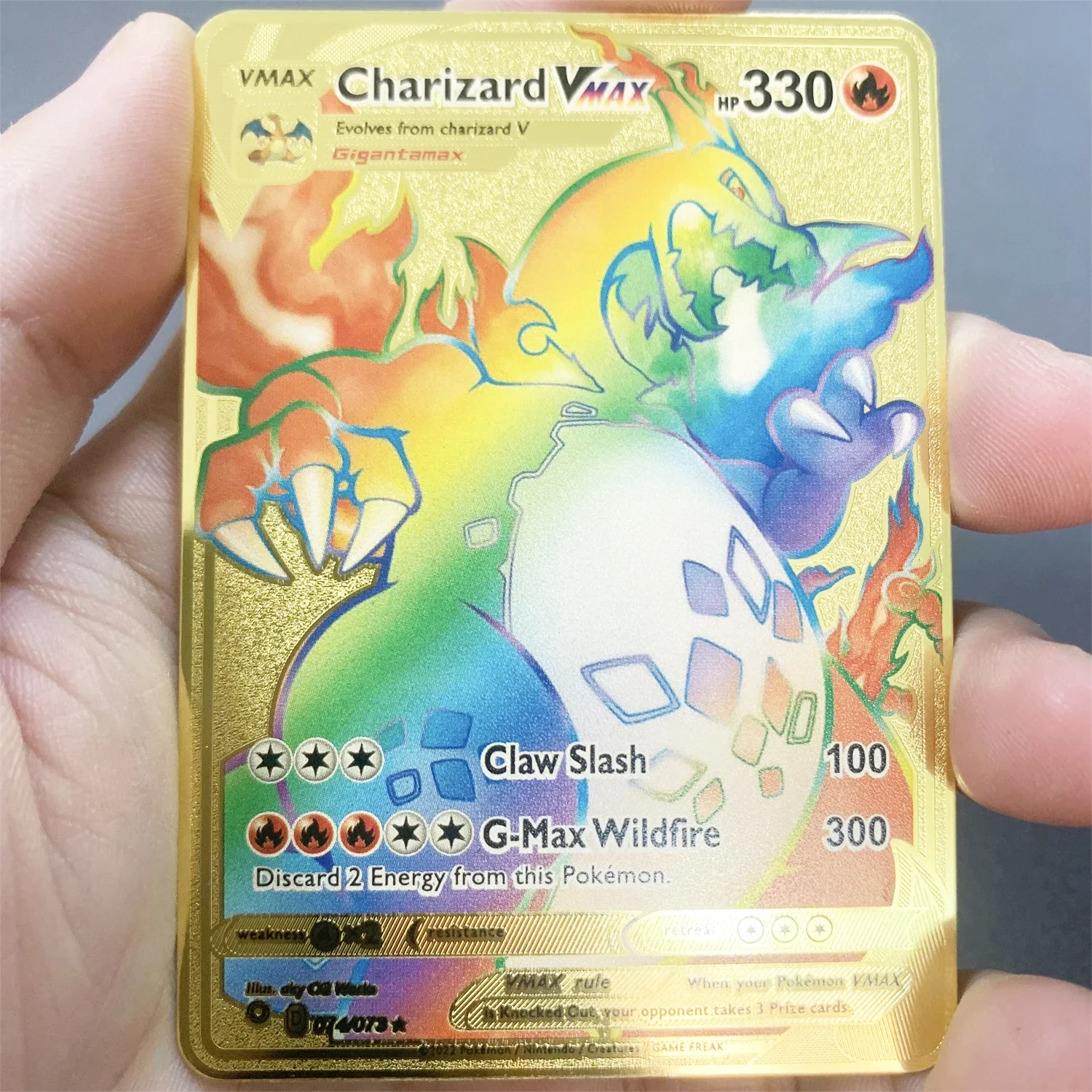 10000HP Charizard Vmax Cards Metal English Card Arceus GX Vstar V Golden Limited Kids Gift Game Battle Collection Cards