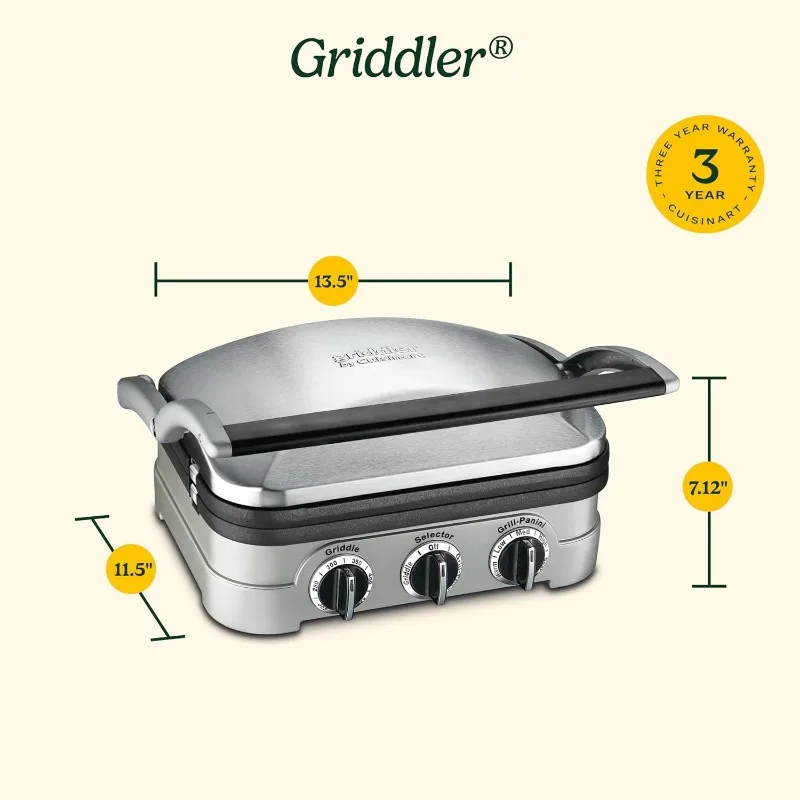 Panini Press, Stainless Steel Griddler, Sandwich Maker & More, 5-IN-1, GR-4NP1 6