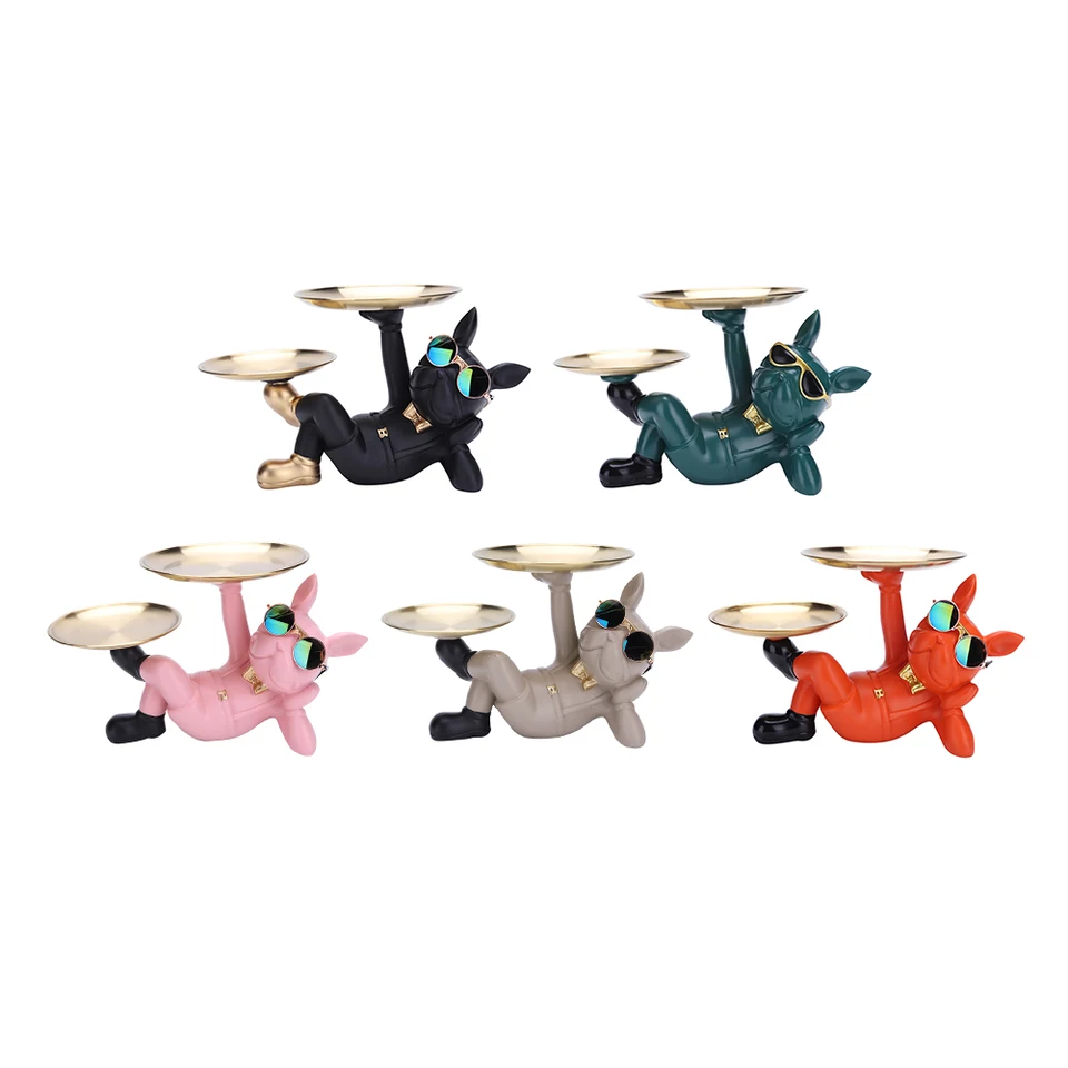 Cute French Bulldog Resin Storage Tray Decor