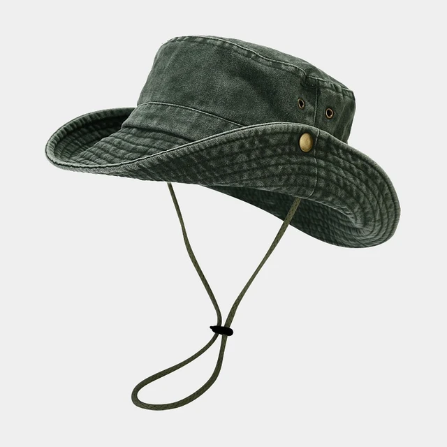 2024 Men's Summer Bucket Hat Mesh Breathable Retro 100% Cotton