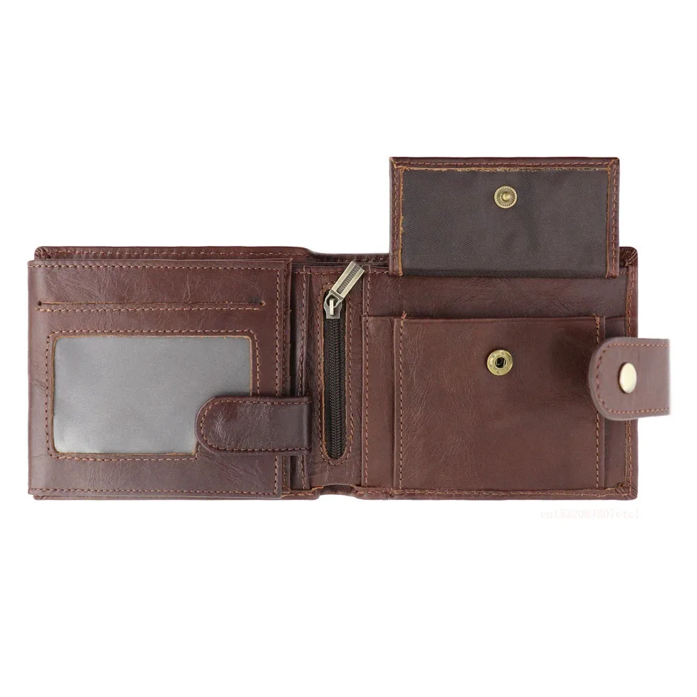Men's Wallet Rfid Vintage Genuine Leather Wallets for Men Credit Card Holder Purse Money Bag Wallet Man 3