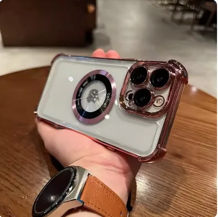 Plating Clear Magnetic Phone Case with Wireless Charging Capability