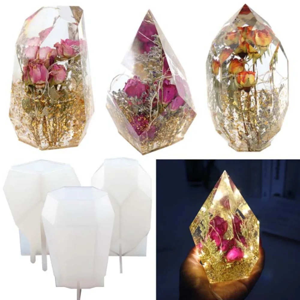 

Держатель для ювелирных изделий, силиконовая форма из смолы, Геометрическая силиконовая форма с кристаллами, домашний декор, дисплей для по...