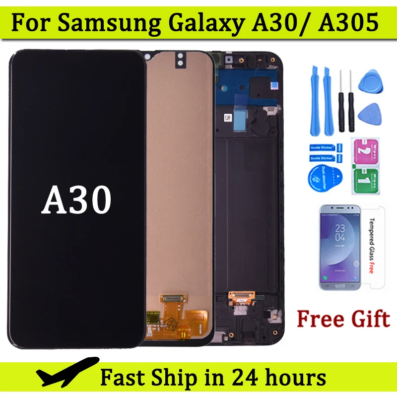 Display Da 6.4 ''Per Samsung Galaxy A30 A305/Ds A305Fn Display Lcd Con Touch Screen Digitizer Assembly Per Samsung A30 Lcd