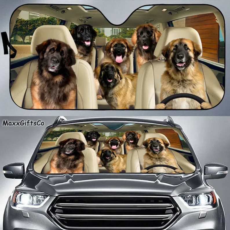 

Leonberger Car Sun Shade, Leonberger Windshield, Dogs Family Sunshade, Dog Car Accessories, Car Decoration, Gift For Dad, Mom