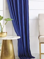 American Style, European Style Blue Curtains Living Room Velvet Blackout Curtains Room Darkening Decorative Curtains 1PC 1