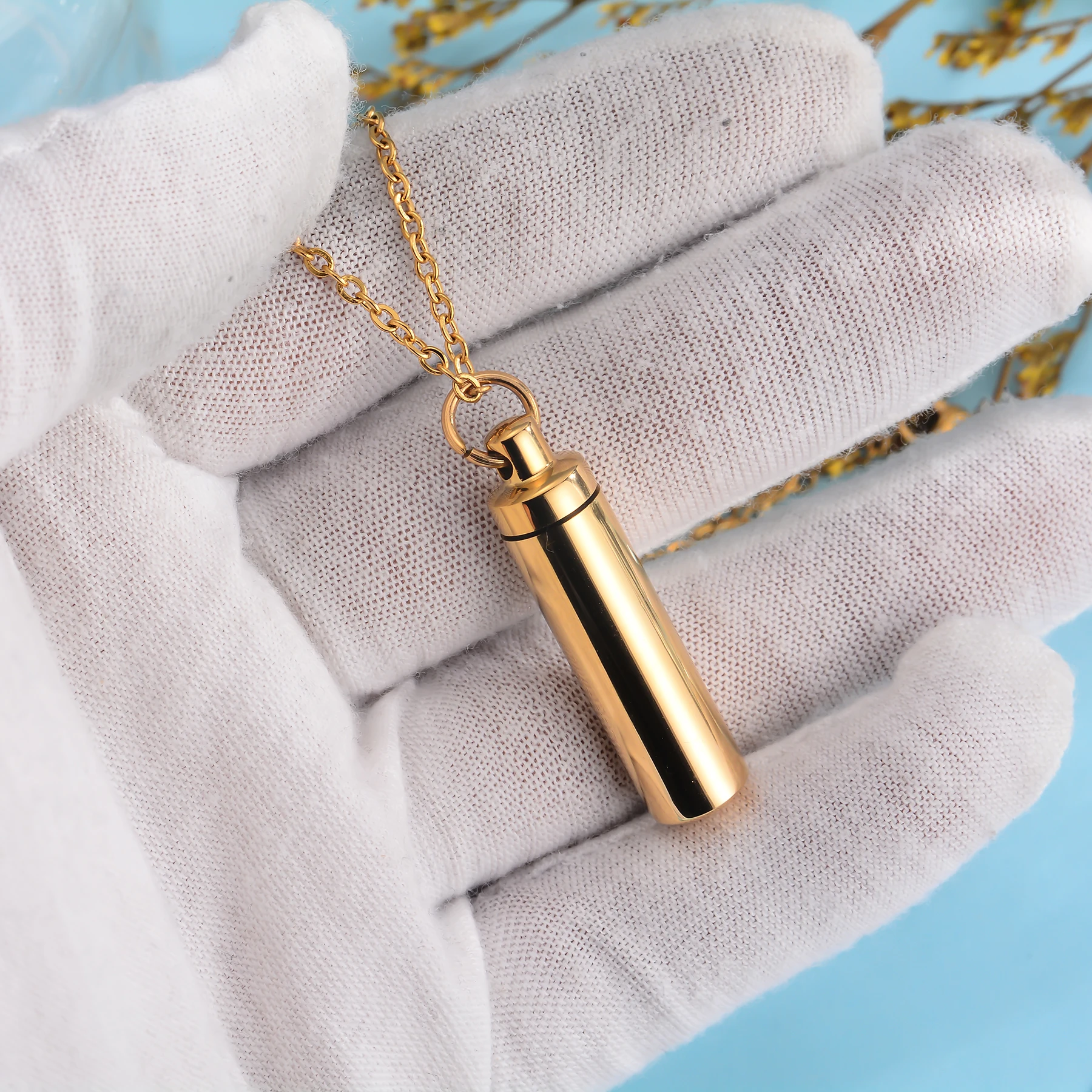 3 farben 316 Edelstahl Zylinder Memorial Schmuck für Asche Halskette Urne Anhänger 2 Größe Dropshipping – Detail 7