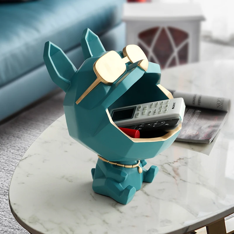 escultura de resina para perro, estatua de animal de boca grande para decoración con caja de almacenamiento para llavero, estatuilla de perro, adorno, regalo de decoración Escultura de resina para perro, estatua de Animal de boca grande para decoración con caja de almacenamiento para llavero, estatuilla de perro, adorno, regalo de decoración 2