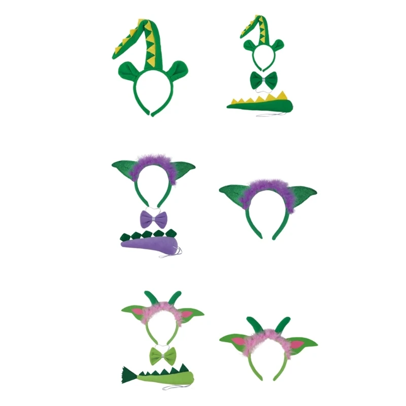 

Женская повязка на голову в форме ушей в форме мультяшного животного с хвостом, обруч для волос, головной убор для выступлений в