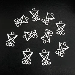 Lucifer's Sigil Charm Pendant - Satanic Symbol 10 - Pack Set (Silver)