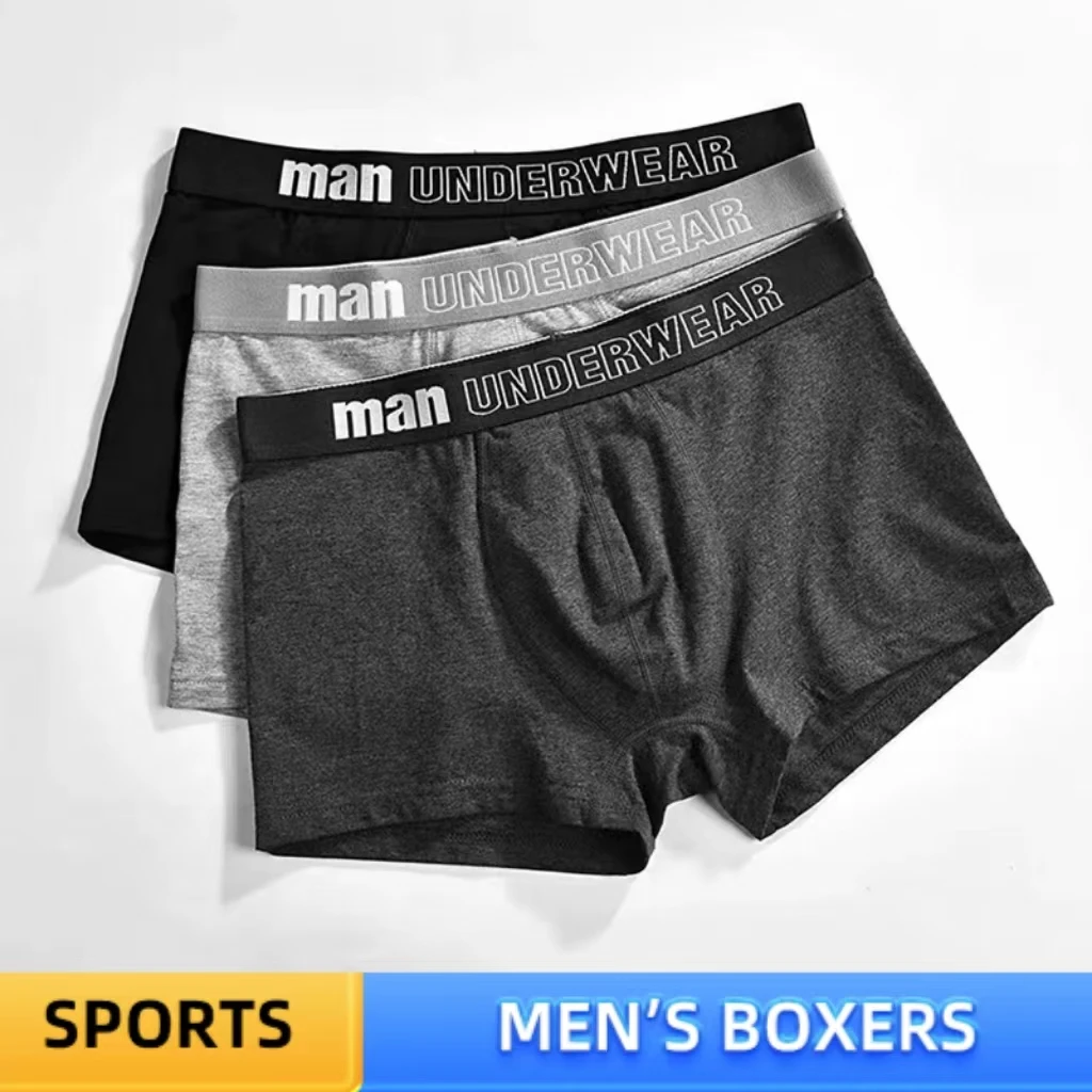 Men's Boxers Cotton Comfort Briefs Underwear Black M L XL Breathable Fashion Fitness Sports