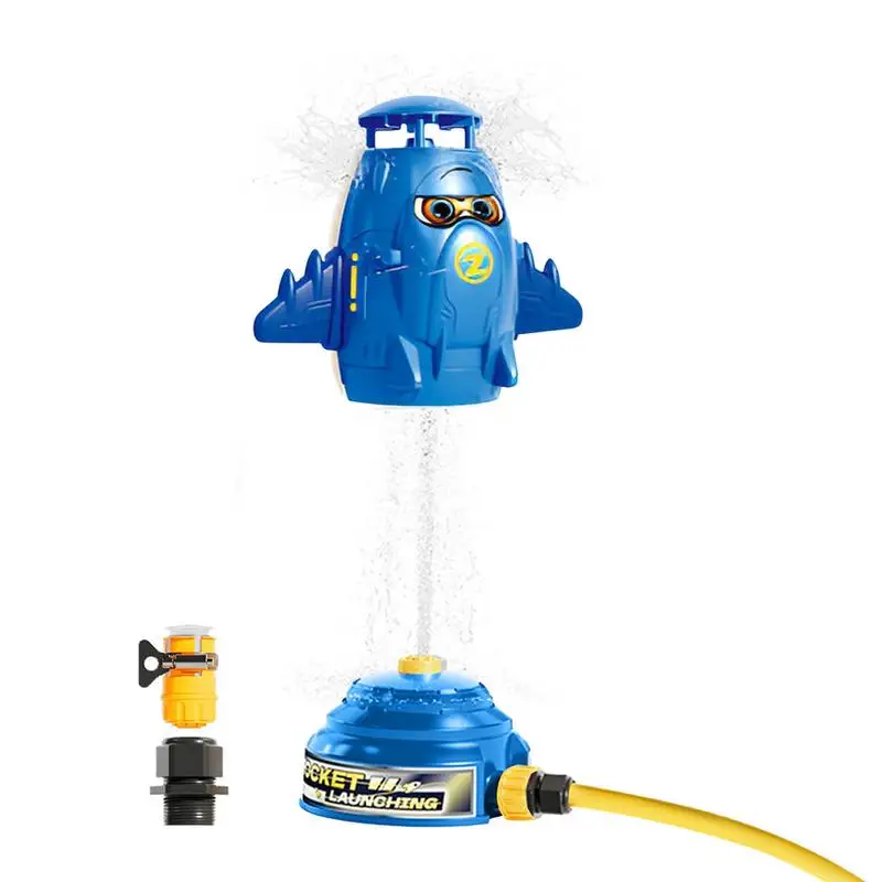 Water Sprinkler For Kids Cute Yard Outside 360 Rotating Rocket Shape Sprinklers Outdoor Kids Water Toys Games For Backyard Lawn