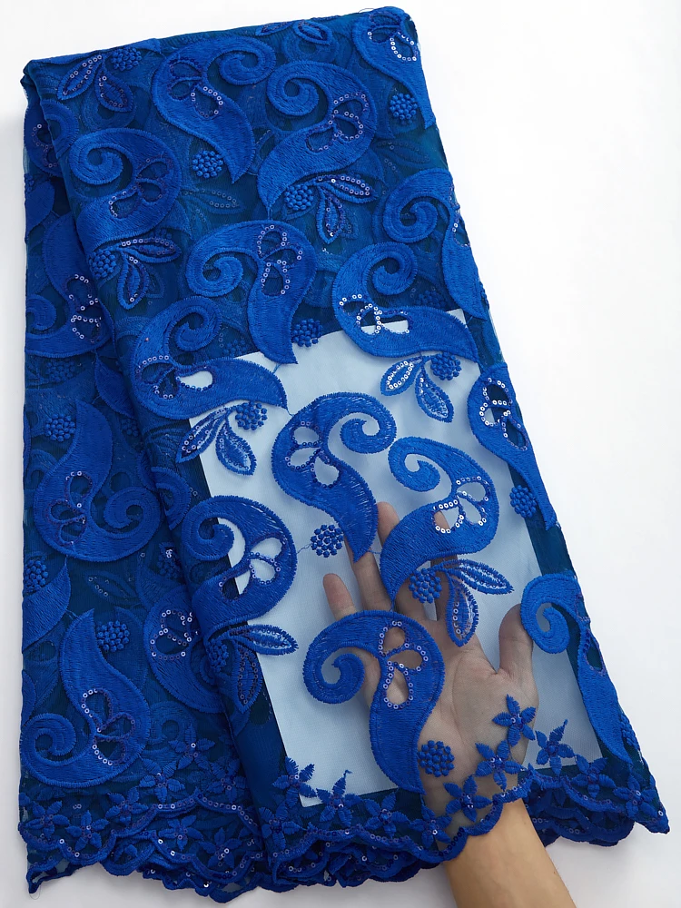 

Zhenguiru French Sequins Embroidered Mesh Net Lace Latest African Nigerian Laces Fabric Materials Sewing A2862