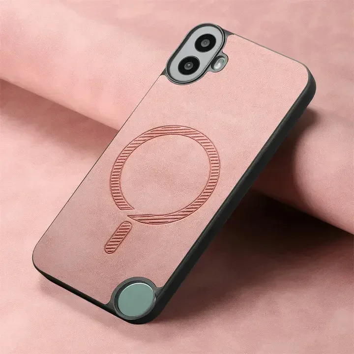 Luxury Leather Magnetic Case with Wireless Charging