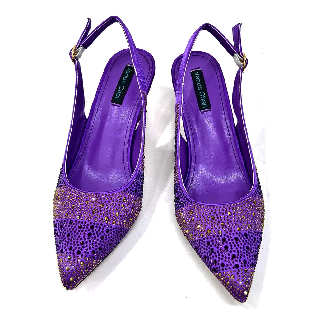 Venus ChanItalian Style Evening Party Shoes And Bag Set Hollow Design Bag With Shoes Elegant Comfortable Mid-Heeled Women Shoes