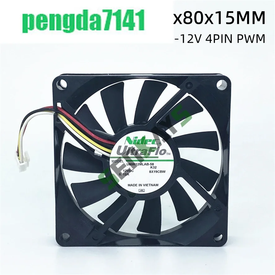 

Brand New Nidec 8CM 80mm 12V Cooling Fan U80R12MLAB-58 Computer Case Cooling Fan 4pin