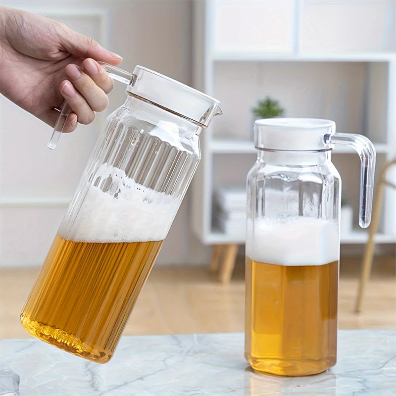 Description Picture 2 of item1.1L Water Jug Plastic Transparent Juice Tea Milk Kettles Large Capacity Bar Party Wine Beer Bottle Kitchen Drink Storage Pot