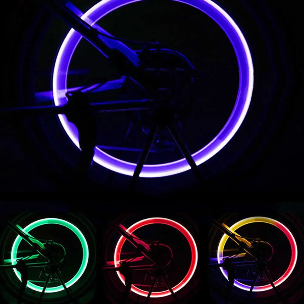2PCS Colorful LED Wheel Light Valve Caps