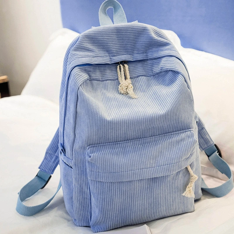 Women Backpack Corduroy School Backpacks For Teenage Girls School Bag Striped Rucksack Travel Bags Soulder Bag Mochila