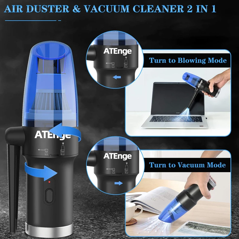 Wireless Vacuum Cleaner and Electric Compressed Air Duster 2 in 1Handheld USB charging for computer keyboard cleani